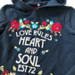 Hoodie - 'Love Rules Heart & Soul' - Age 10