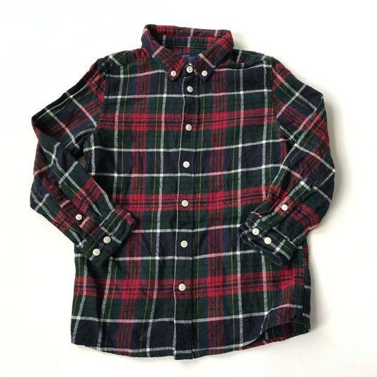 Shirt - Red & Dark green Check - Age 7