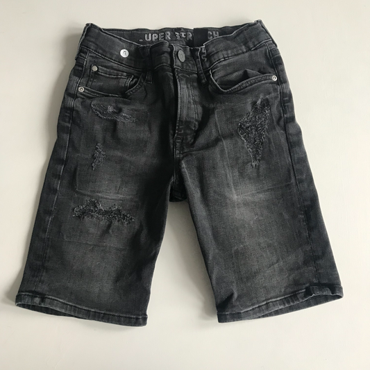 Shorts - Dark Grey Denim with Ripped Details - Age 9