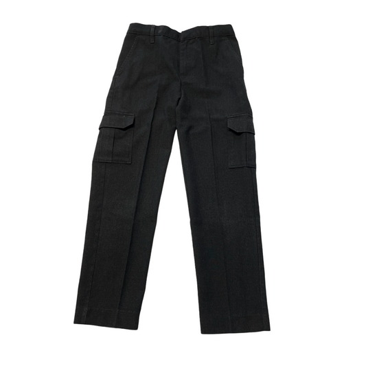 Charcoal cargo style adjustable waist school trousers