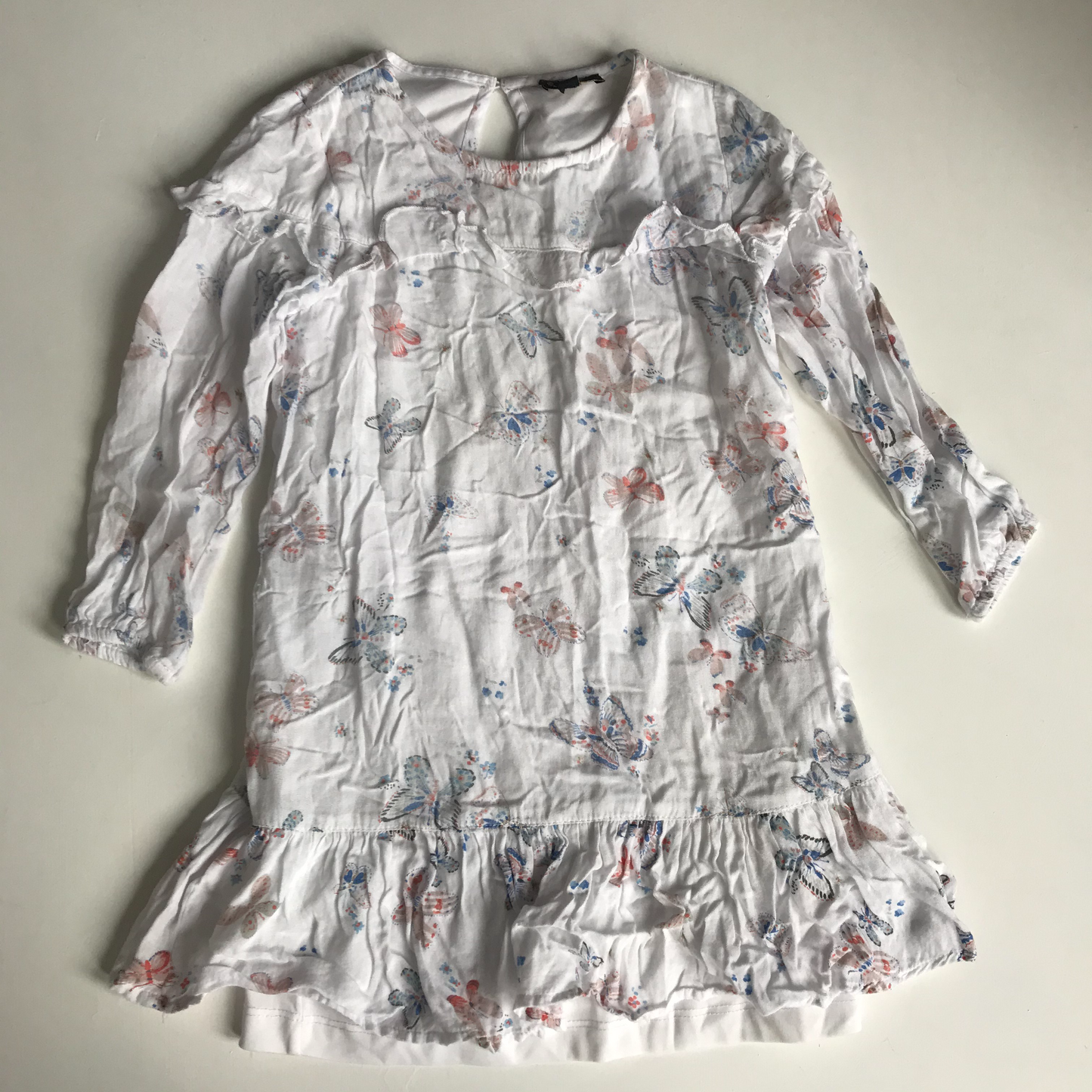 Dress - Long Sleeves & Butterflies -  Age 5