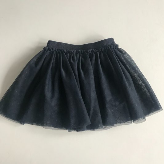 Skirt - Navy Frill with Sparkles - Age 6