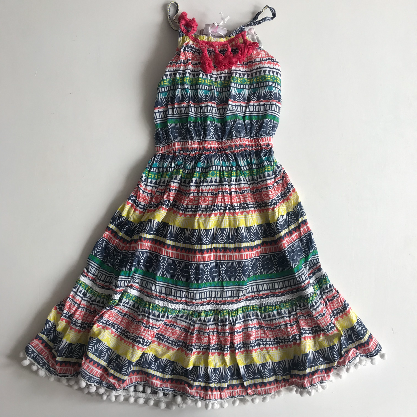 Dress - Multipattern & tassel Detail - Age 6