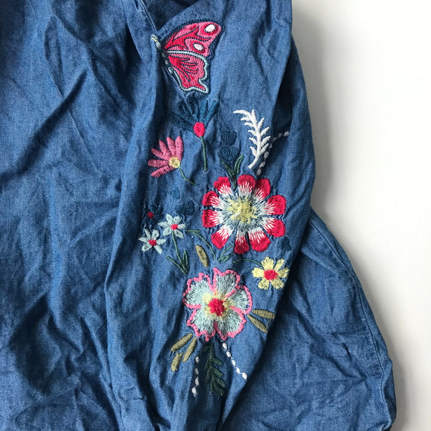 Blouse - Denim Style with Embroidery - Age 5