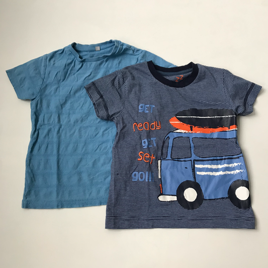 Matalan Navy Campervan and M&S blue T-short Set Age 4