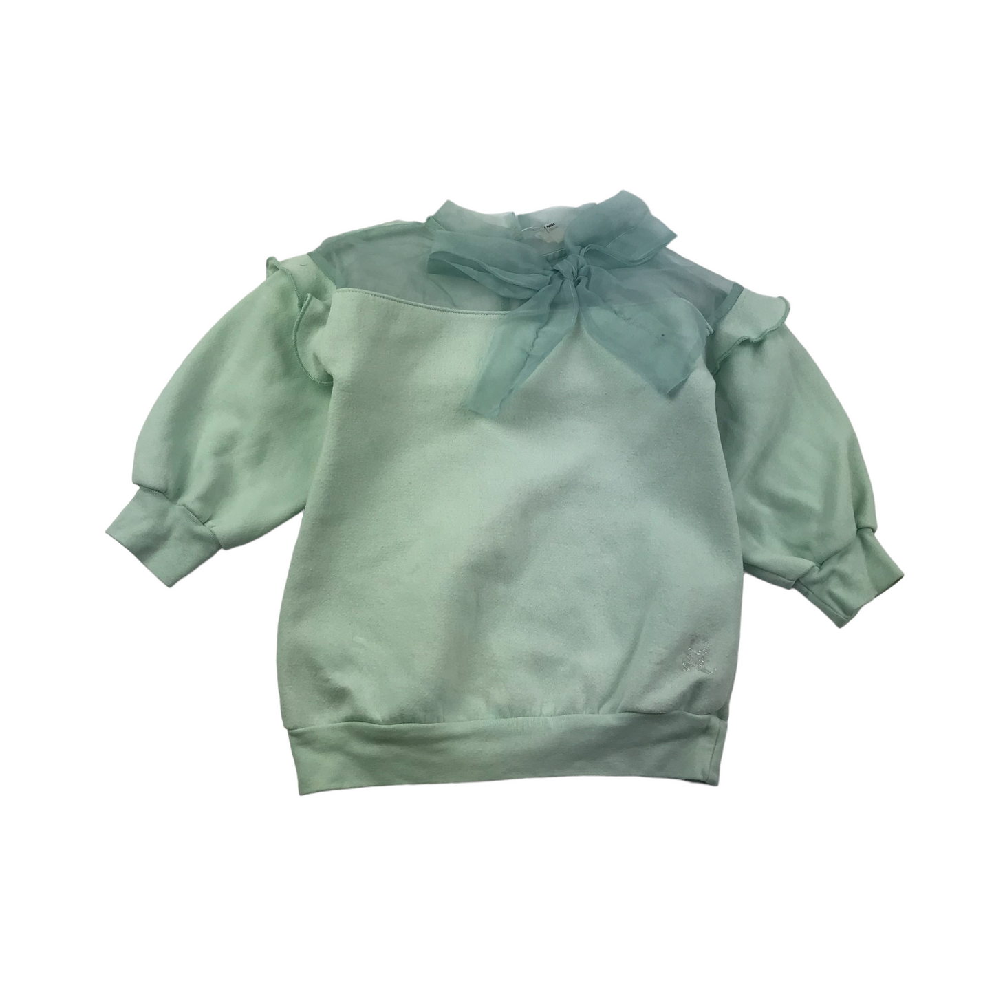 River Island Mint Green Sweater Mesh Jumper Age 4