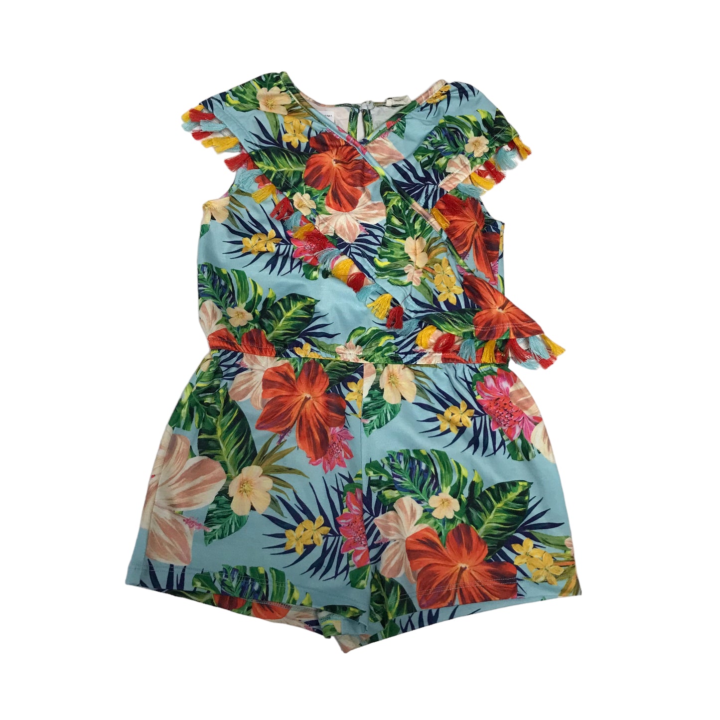 River Island Blue Floral Playsuit Age 4