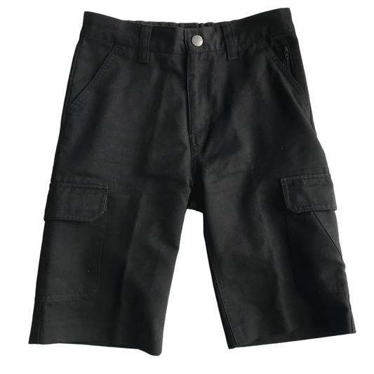 Black Cargo Style School Shorts