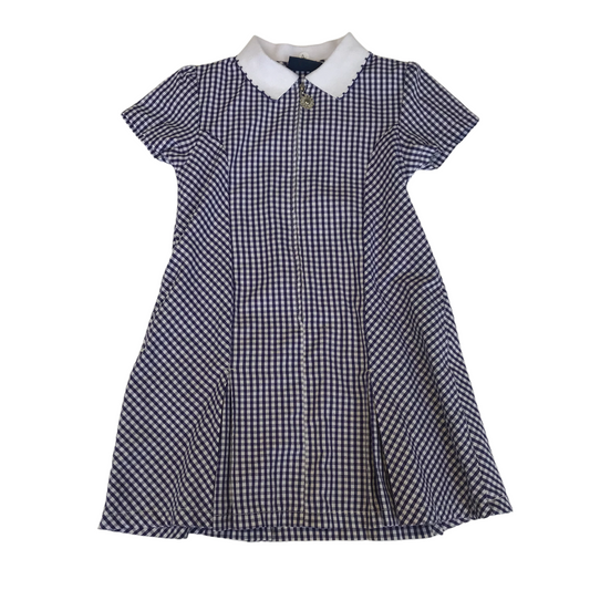 Banner Purple School Summer Gingham A-line Dress with Zip Age 4