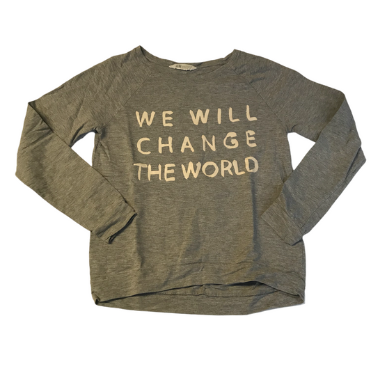 H&M Grey We Will Change the World Sweatshirt Age 10