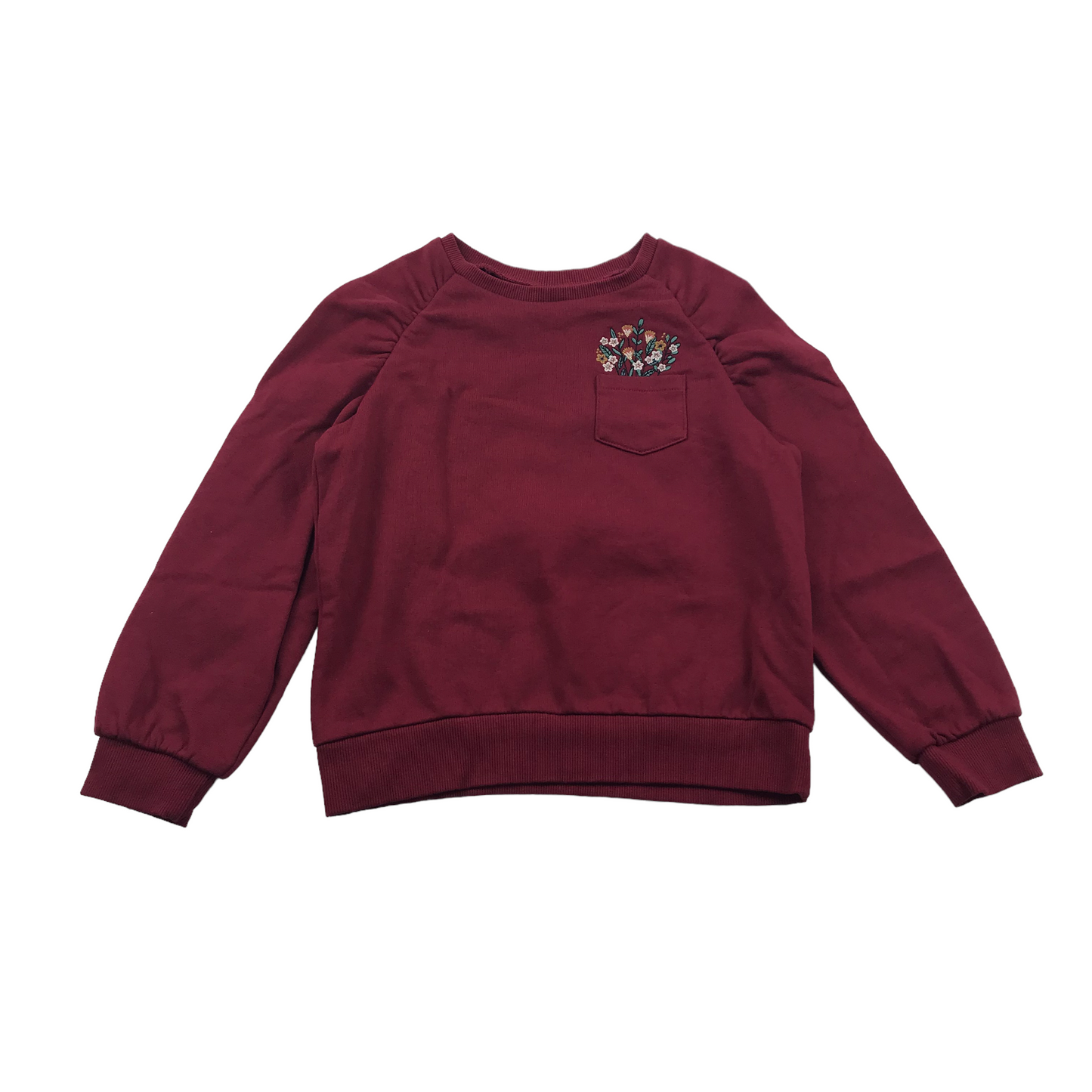 Tao Burgundy Floral Embroidery Sweater Jumper Age 10