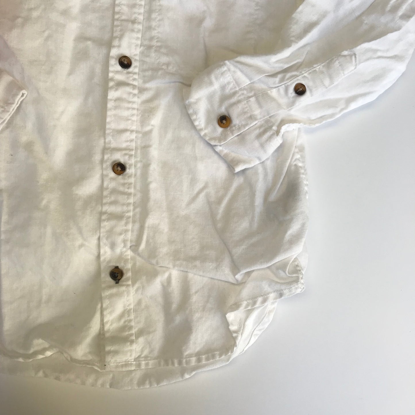 H&M White Cotton Linen Mix Shirt Age 6