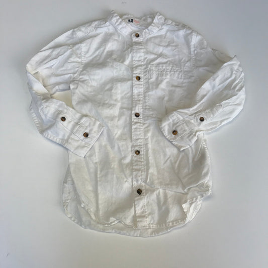 H&M White Cotton Linen Mix Shirt Age 6