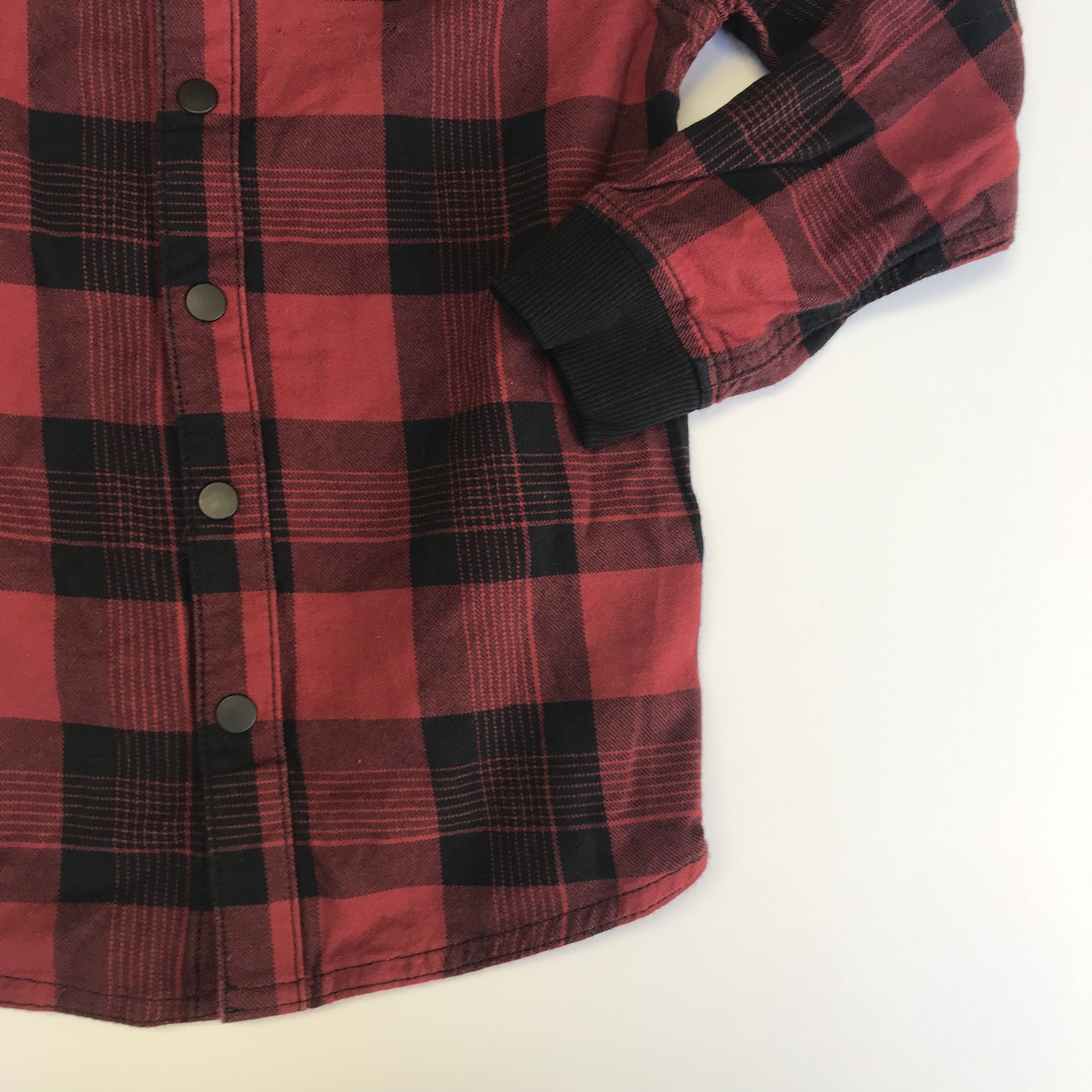 M&S Bomber Style Red Check Shirt Age 6