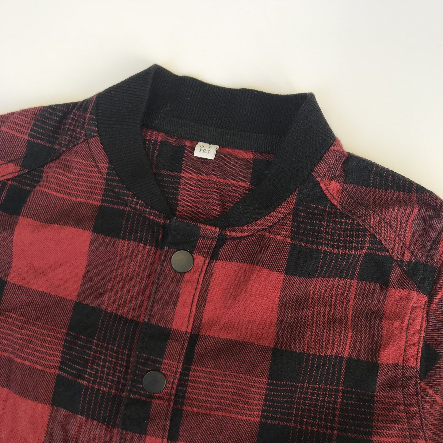 M&S Bomber Style Red Check Shirt Age 6