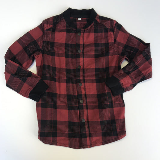 M&S Bomber Style Red Check Shirt Age 6