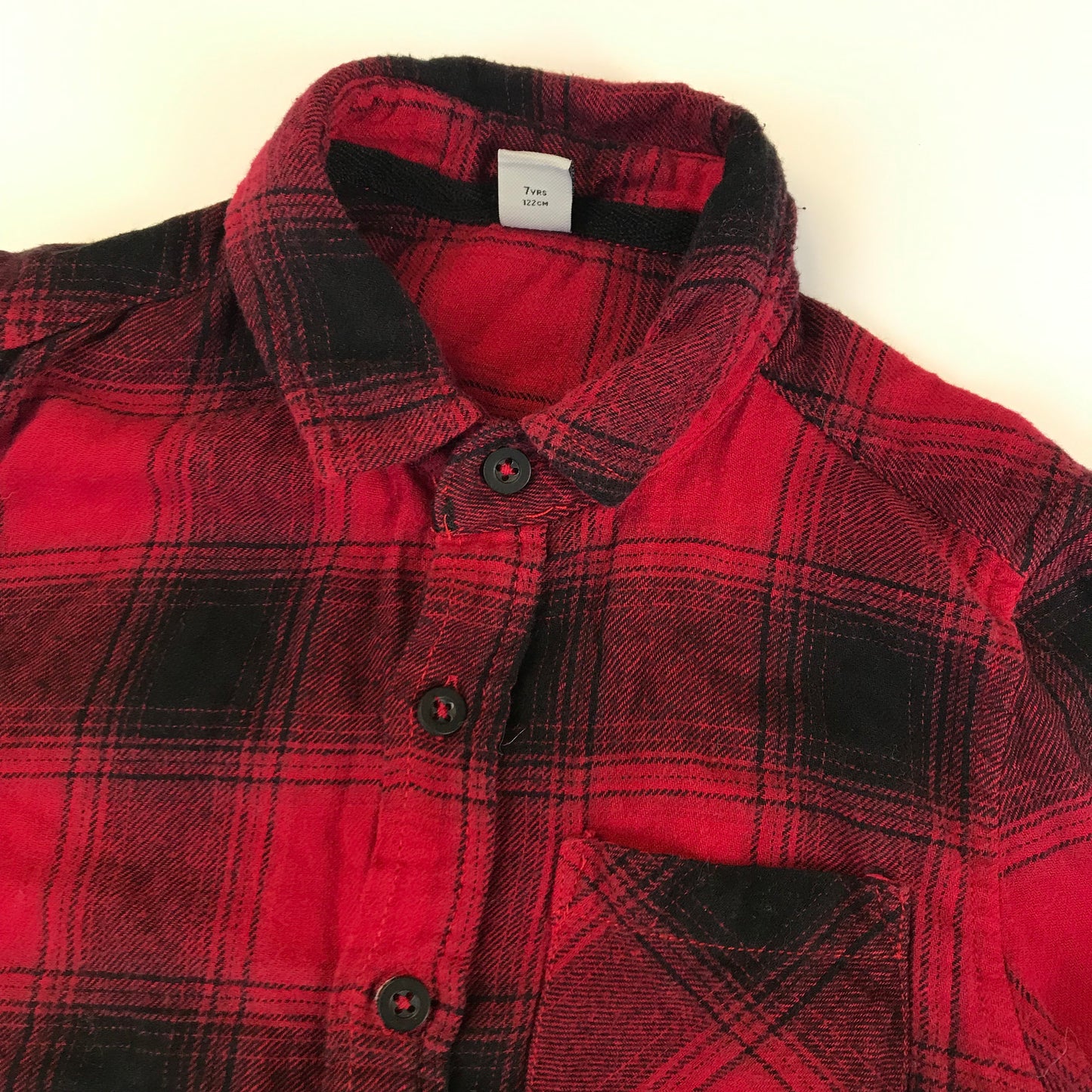 Tu Red Checked Flannel Shirt Age 7