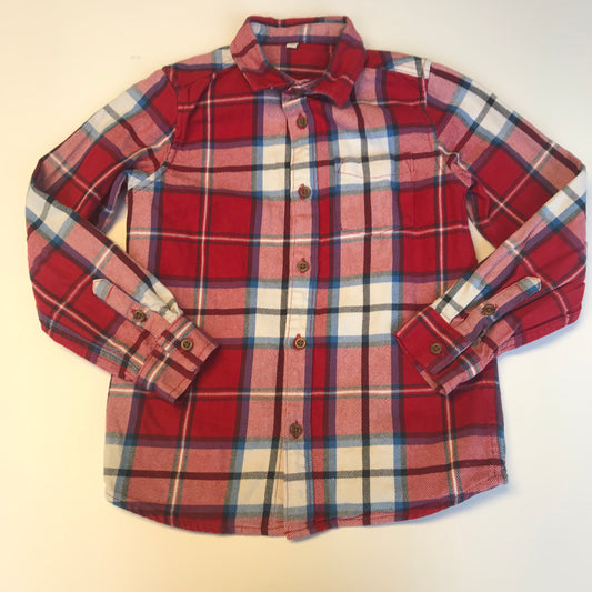 M&S Red Checked Shirt Age 8