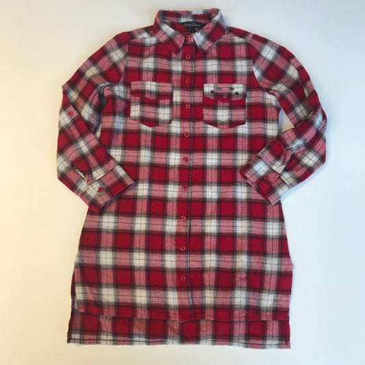 Candy Couture Red Checked Long Shirt Age 9