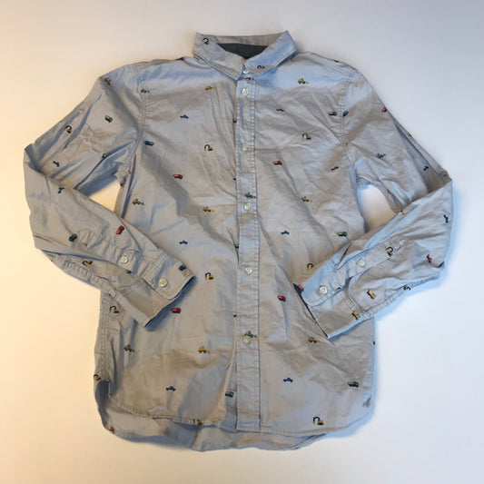 H&M Blue Shirt with Vehicles Age 9