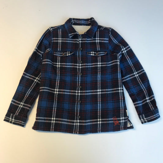 White Stuff Blue and Red Checked Warm Lined Shirt Age 9