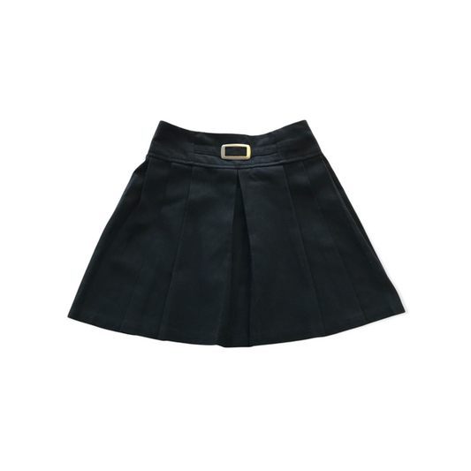 Navy Blue School Skirt with Buckle Detail